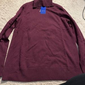 cashmere turtleneck sweater burgundy maroon color new with tag Apt 9